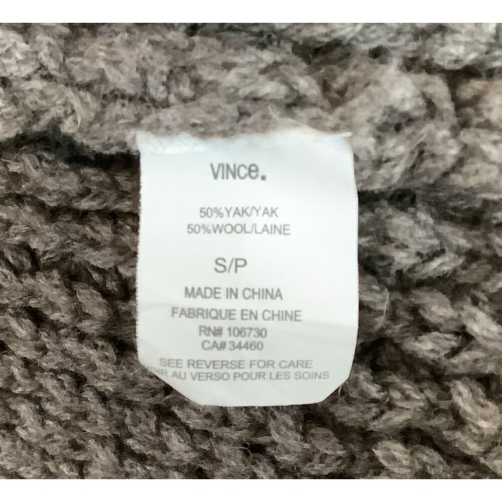 Chunky Knit Open Front Shawl Collar Cardigan Sweater Coat In Taupe Petite S - Picture 9 of 10